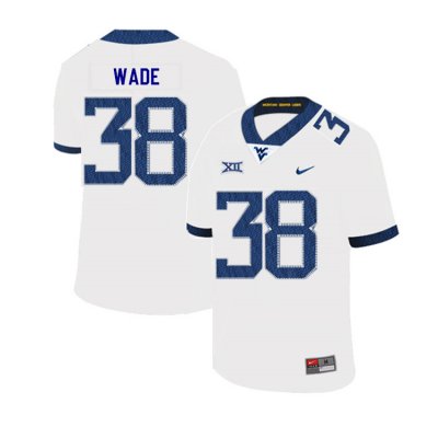 Men's West Virginia Mountaineers NCAA #38 Devan Wade White Authentic Nike 2019 Stitched College Football Jersey LL15L22XE